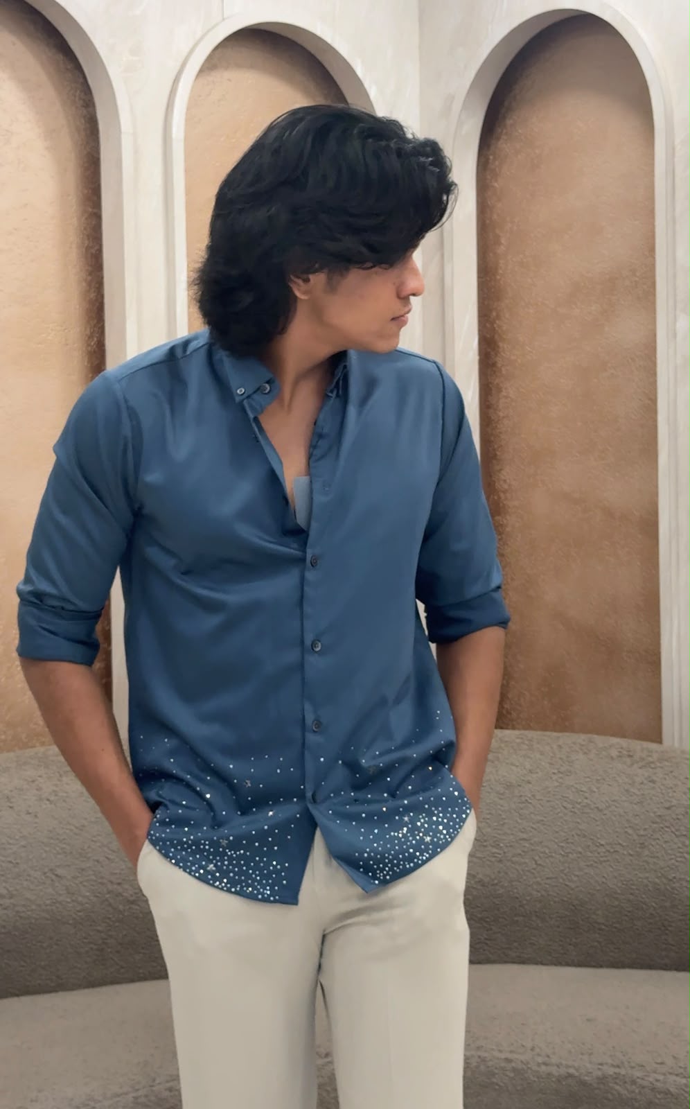 MEN'S PARTY WEAR  SHIRT - IHA 33782