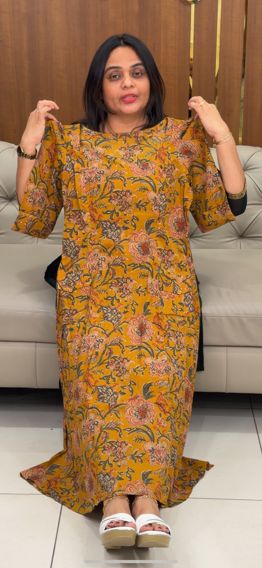 IHA'S IN-HOUSE PRINTED LONG ALINE TOPS - IHA 29119