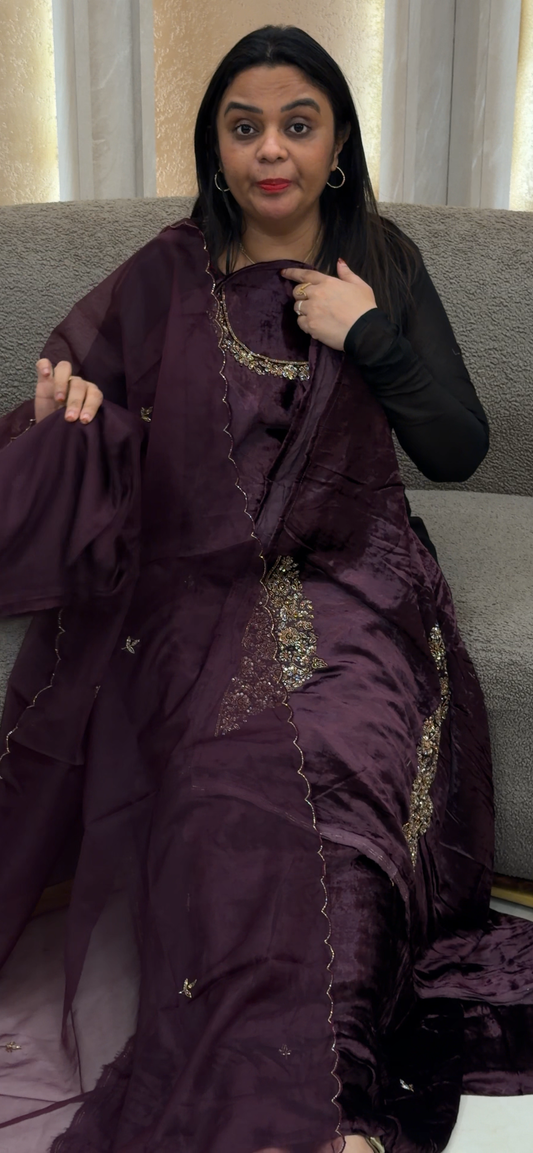 FORWARD VISCOSE VELVET UNSTITCHED SALWAR SUITS - IHA 35019
