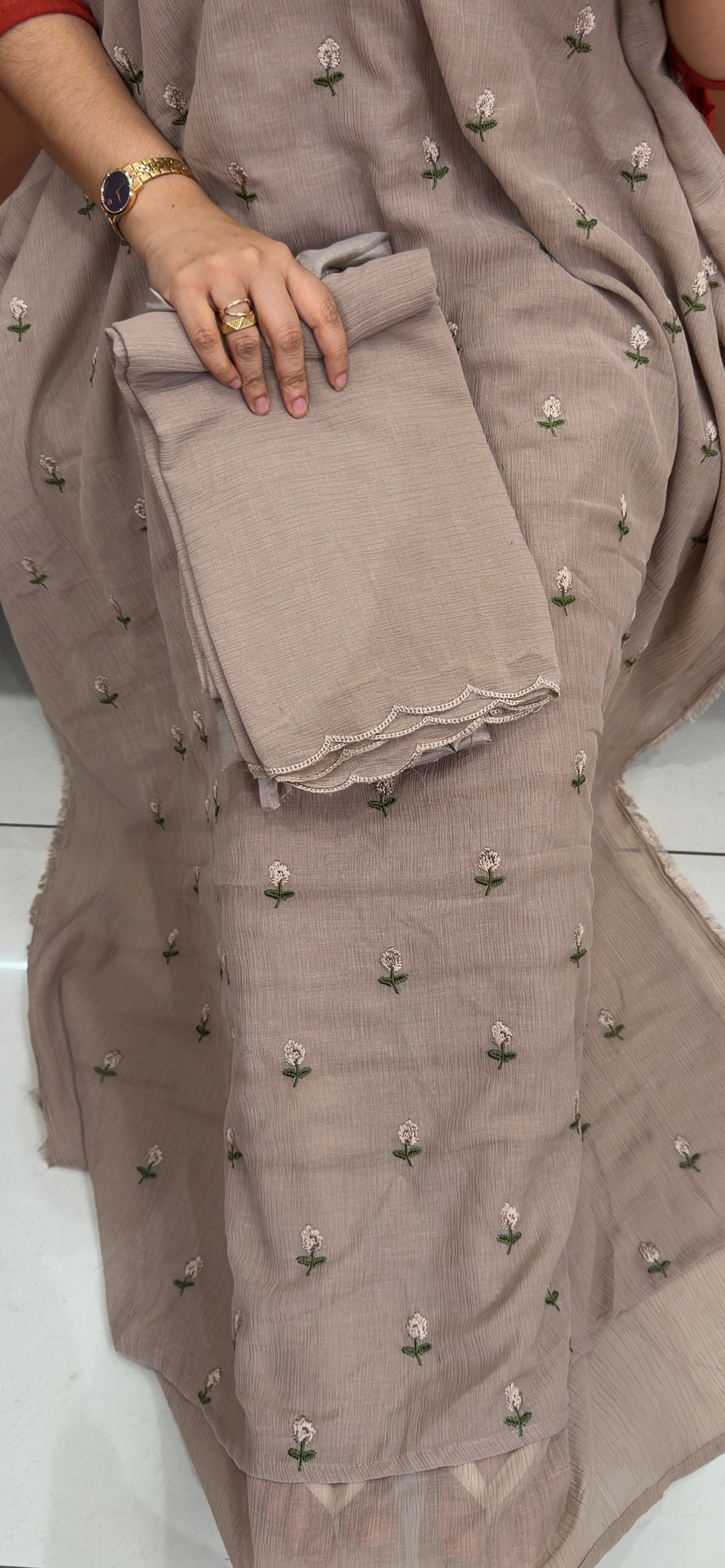 MUL CRUSHED UNSTITCHED SALWAR SUITS - IHA 33537