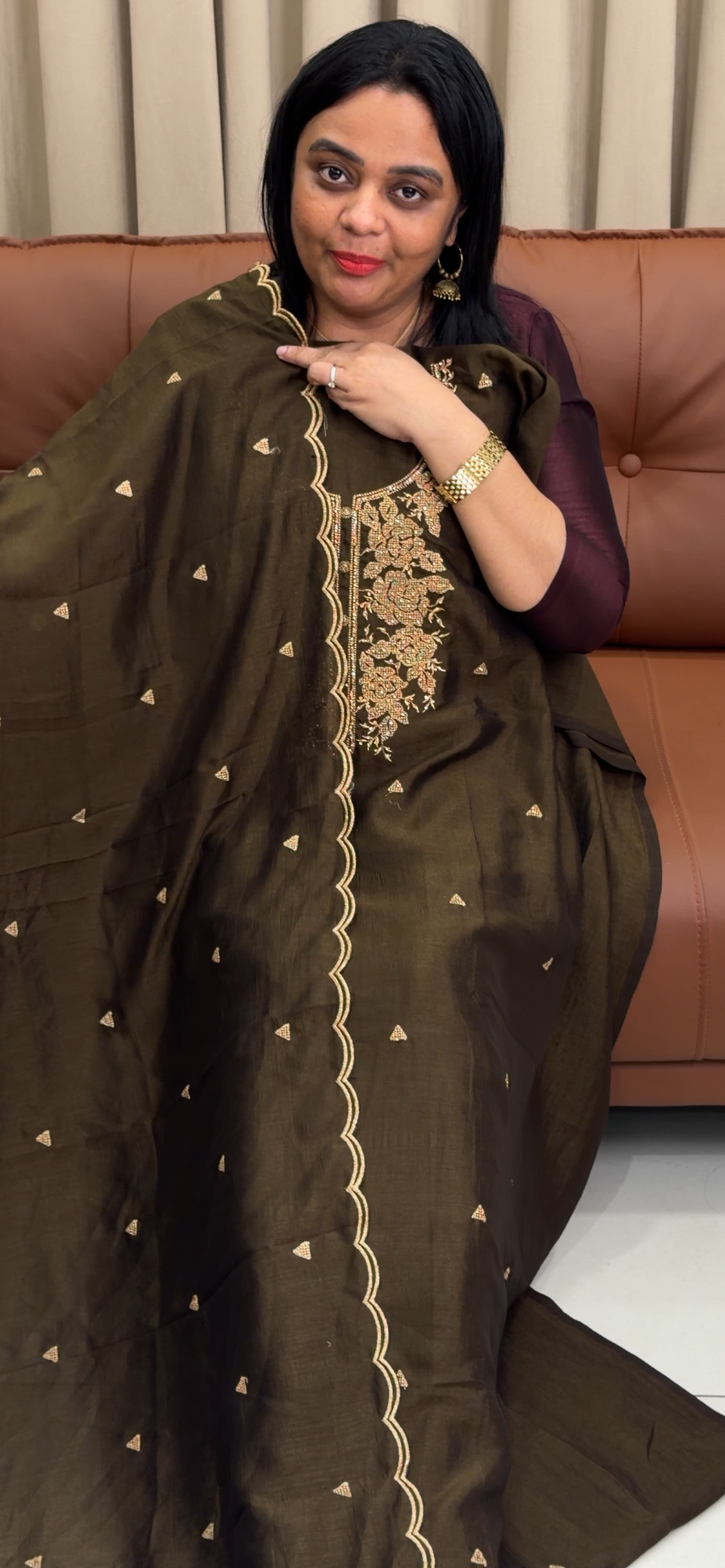 SEMI RAW SILK UNSTITCHED SALWAR SUITS - IHA 35782