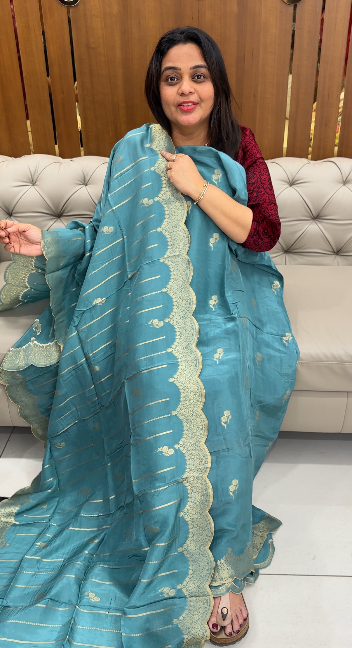 CRAPE BANARASI UNSTITCHED SALWAR SUITS - IHA 26388