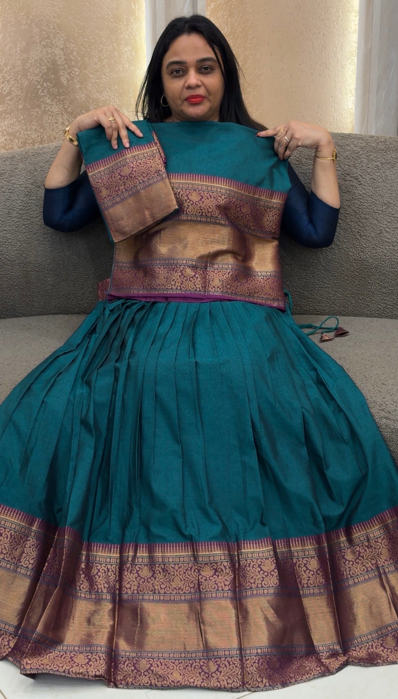 SEMI STITCHED DHAVANI SETS - IHA 33357