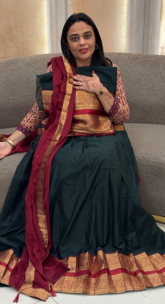 SEMI STITCHED DHAVANI SETS - IHA 33075