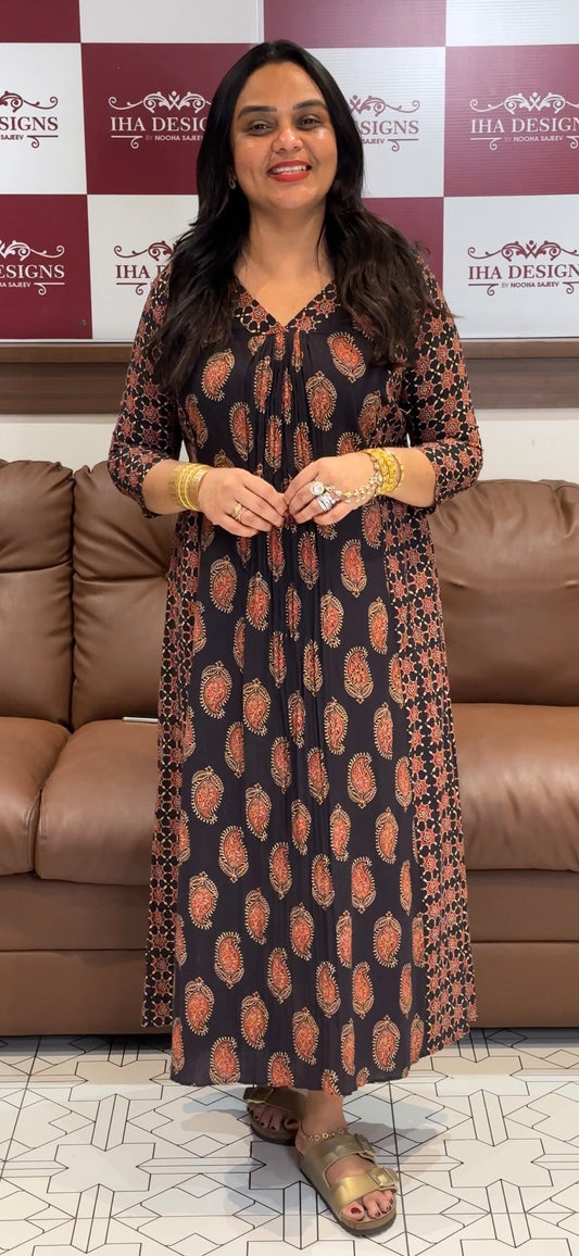 IHA'S IN-HOUSE COTTON PRINTED ALINE TOPS - IHA 31734