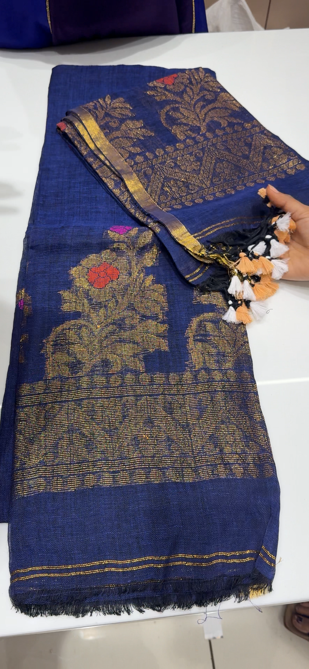 LINEN JAMDANI UNSTITCHED SALWAR -  IHA 35446