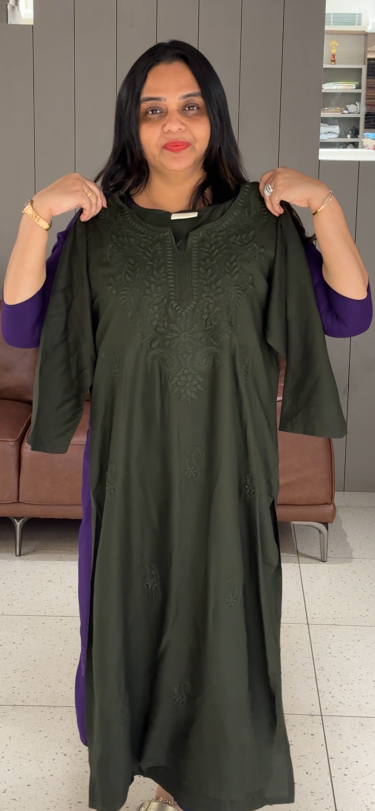 VISCOSE RAYON LONG TOPS - IHA 32808