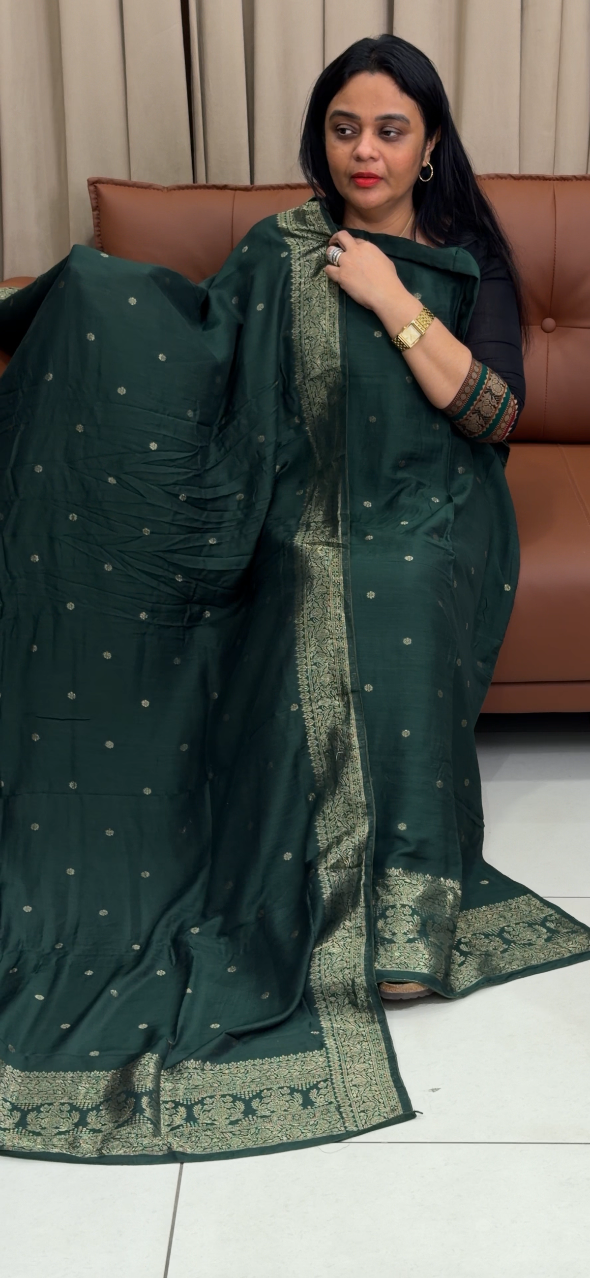 DOLA SILK BANARASI UNSTITCHED SALWAR SUITS - IHA 35744