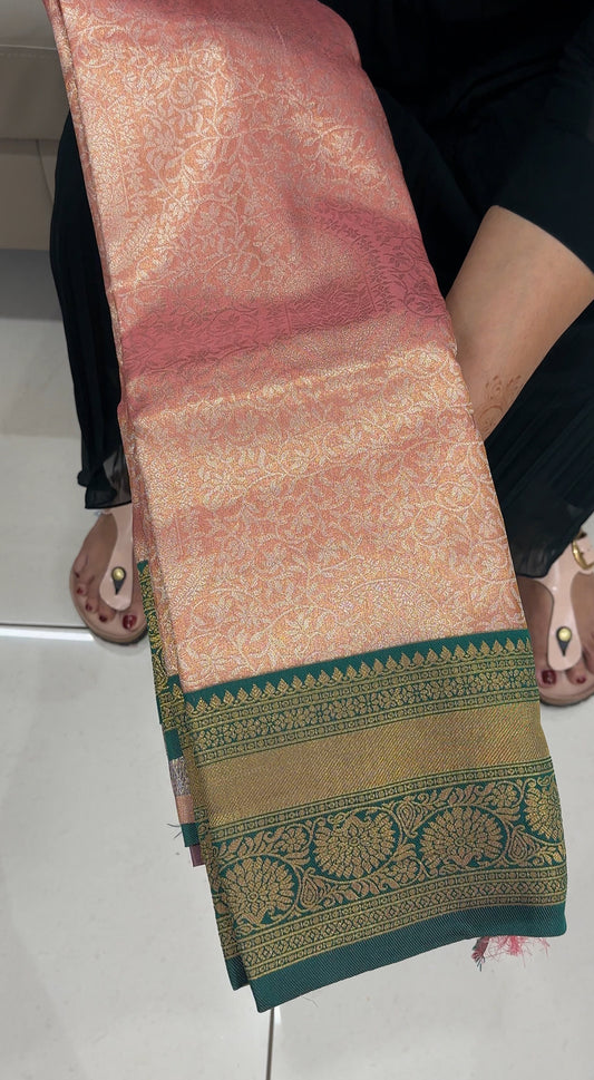 TISSUE BROCADE SAREES - IHA 27424