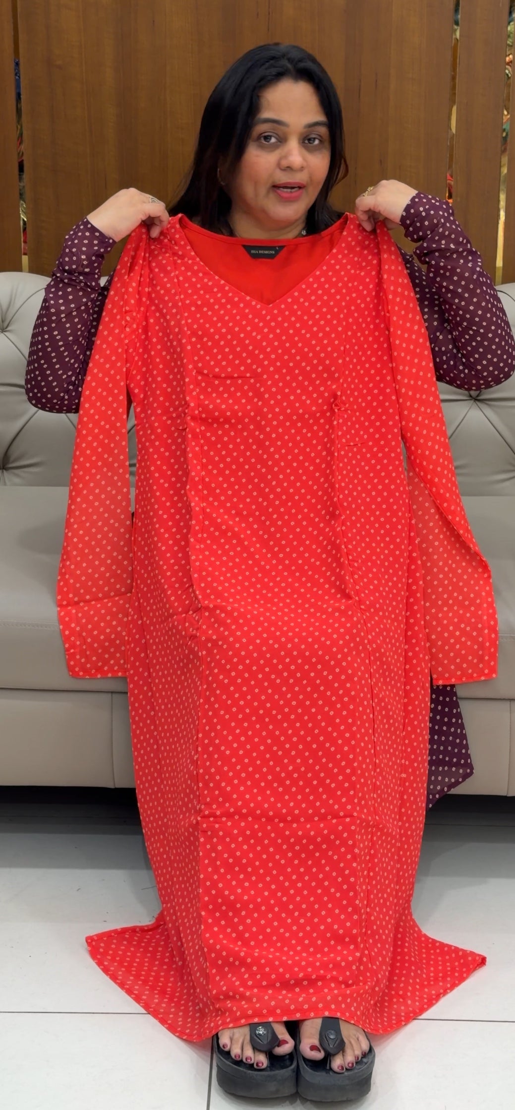 IHA'S IN-HOUSE GEORGETTE ALINE TOPS -IHA 28725