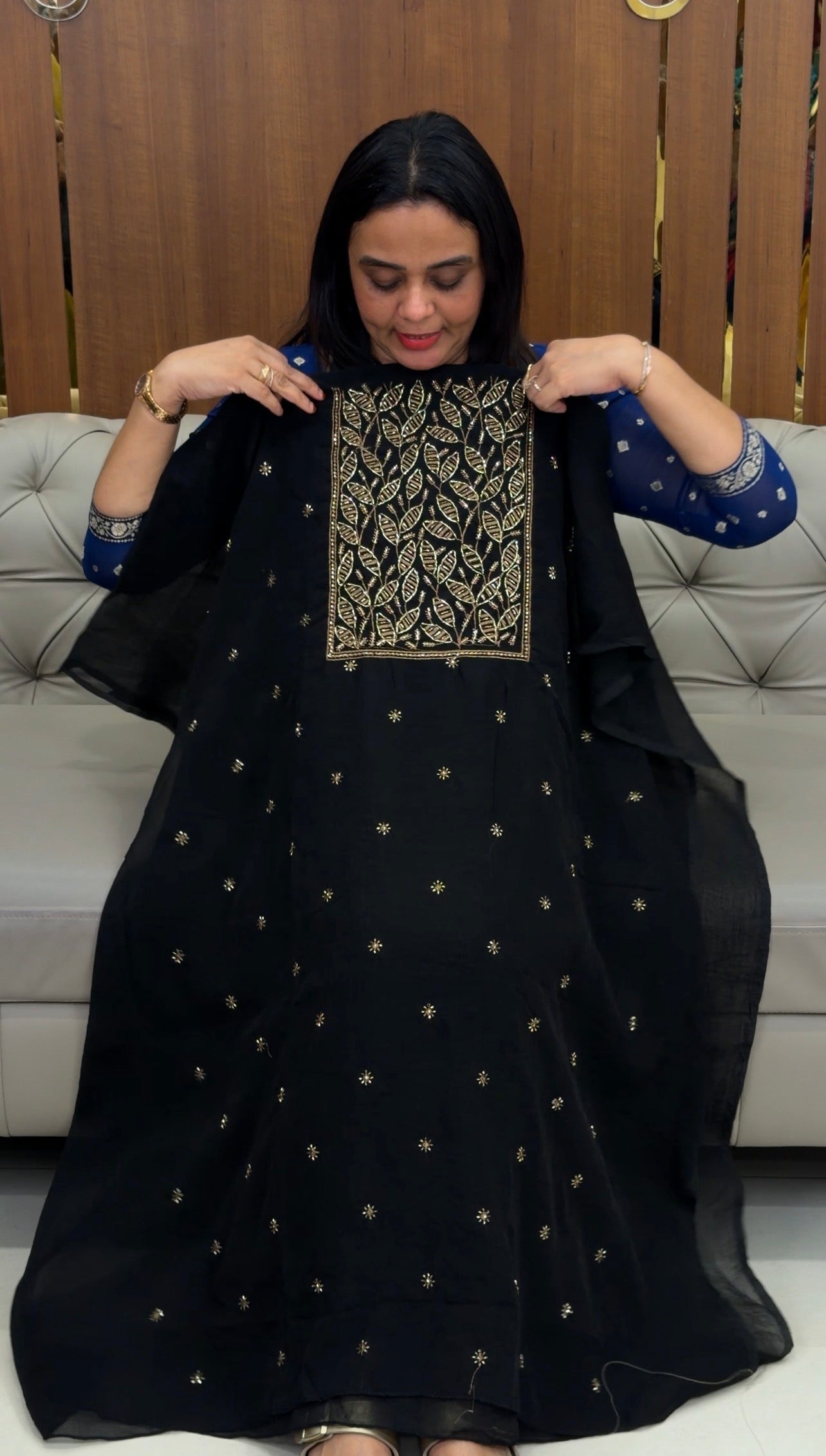 HANDWORKED UNSTITCHED SALWAR SUITS - IHA 32791