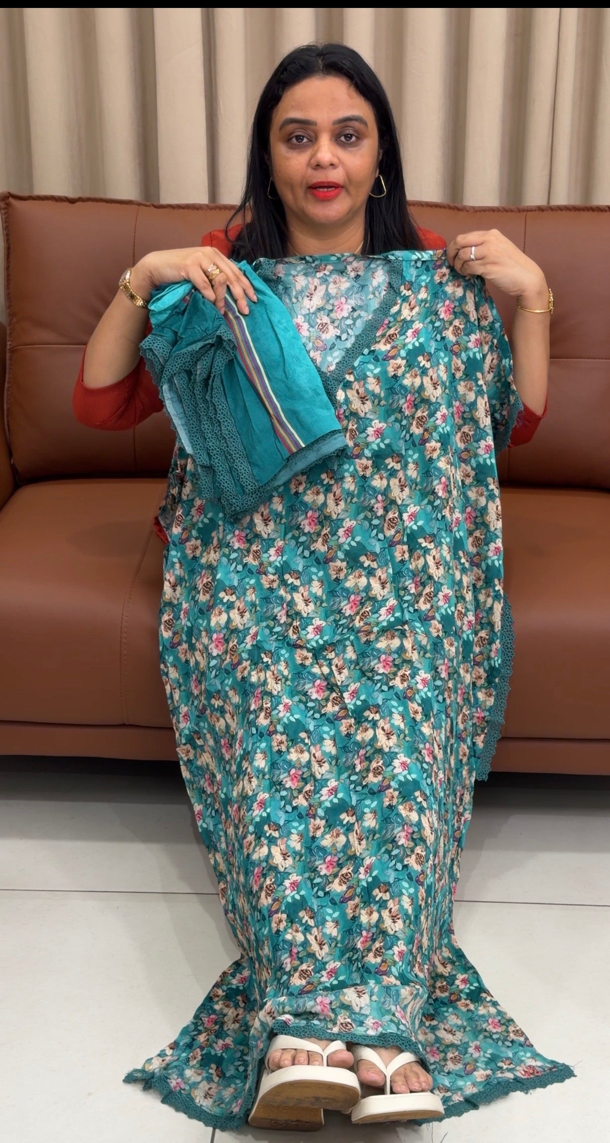 PRINTED CHINON UNSTITCHED SALWAR SUITS - IHA 33525