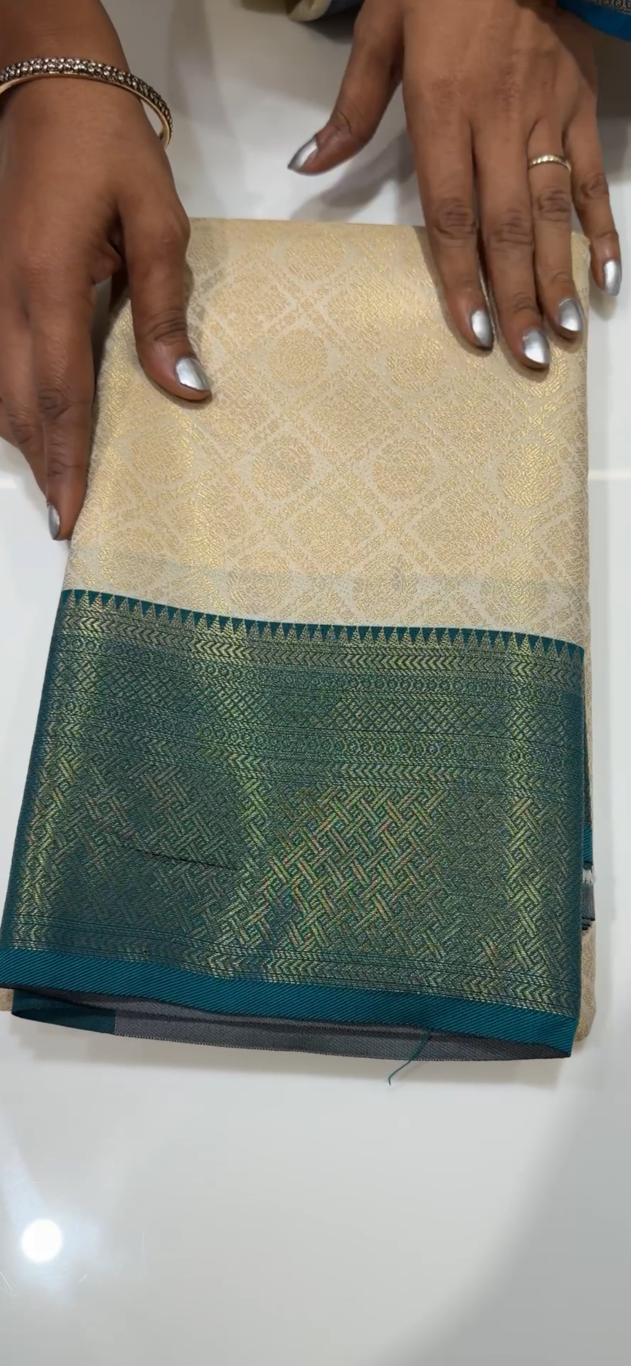 SEMI BROCADE SAREES - IHA 32963