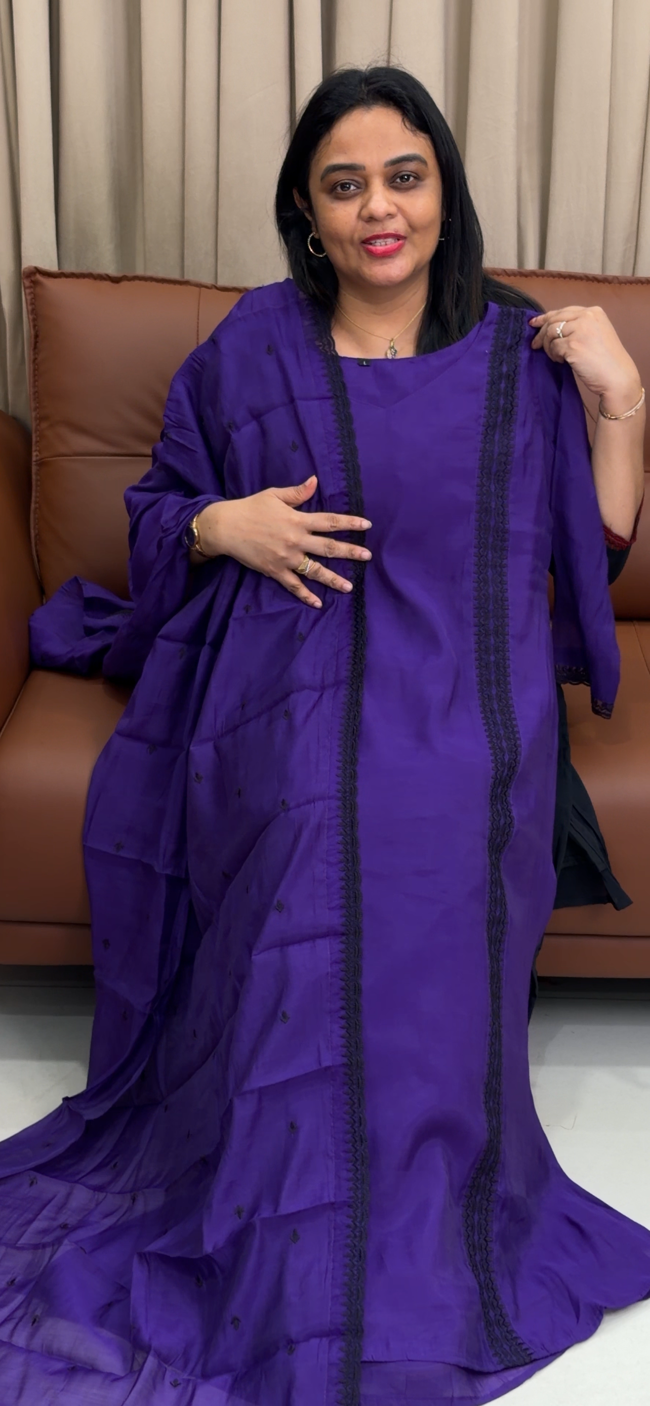 MUL CHANDERI TOP, BOTTOM AND DUPATTA - IHA 33787