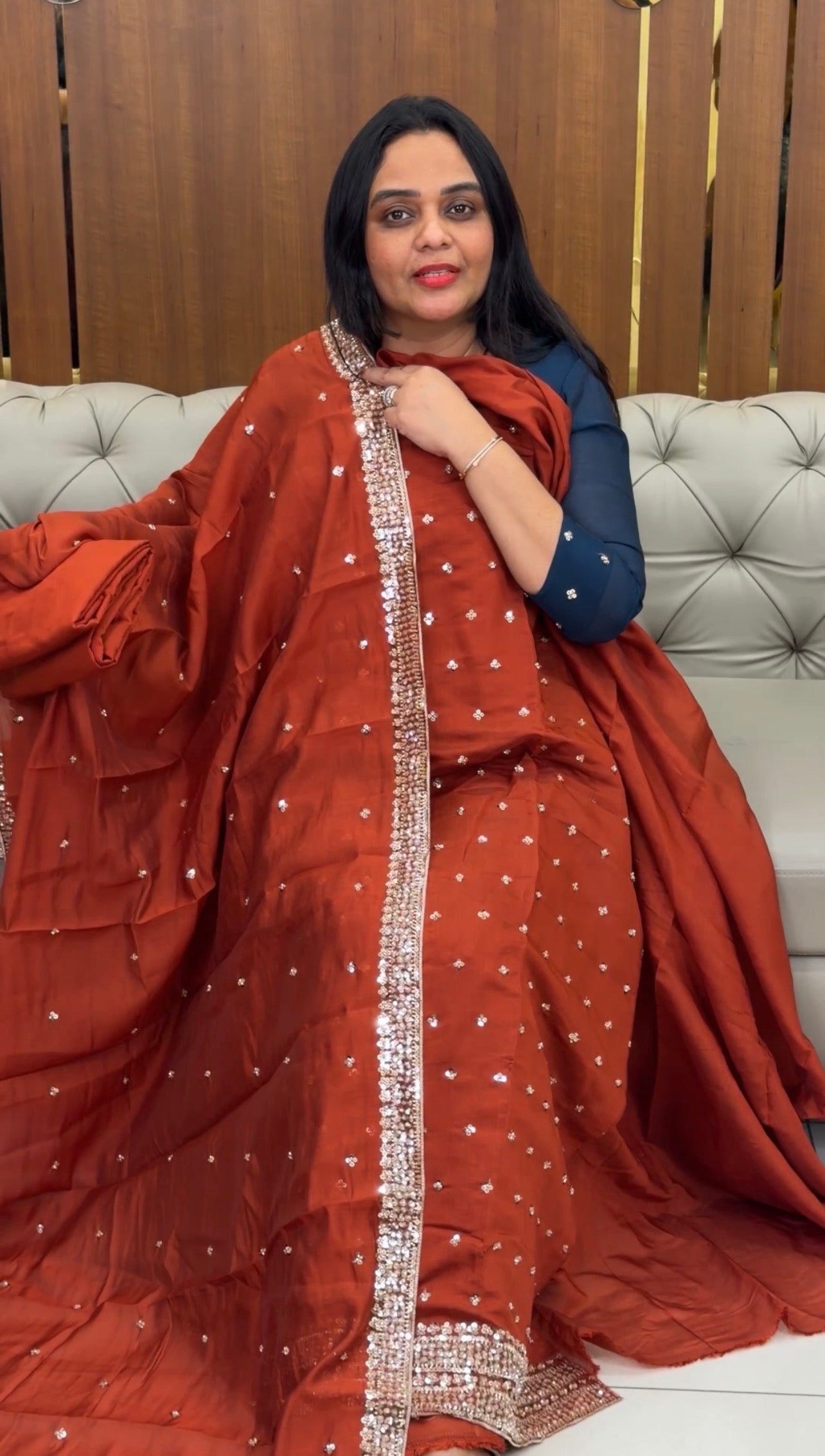 MUL CHANDERI UNSTITCHED SALWAR SUITS - IHA 33044