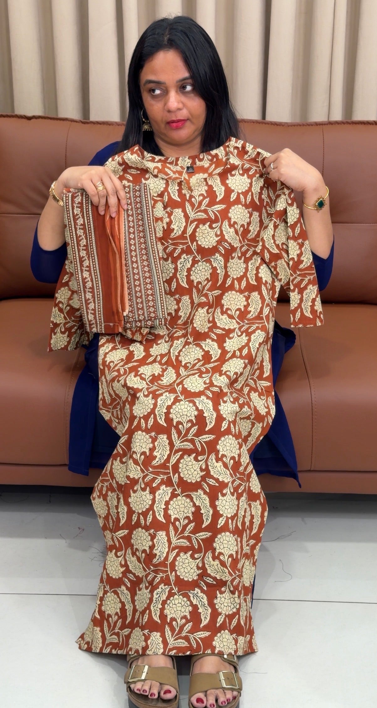 PRINTED COTTON TOP,BOTTOM AND DUPATTA - IHA 33631