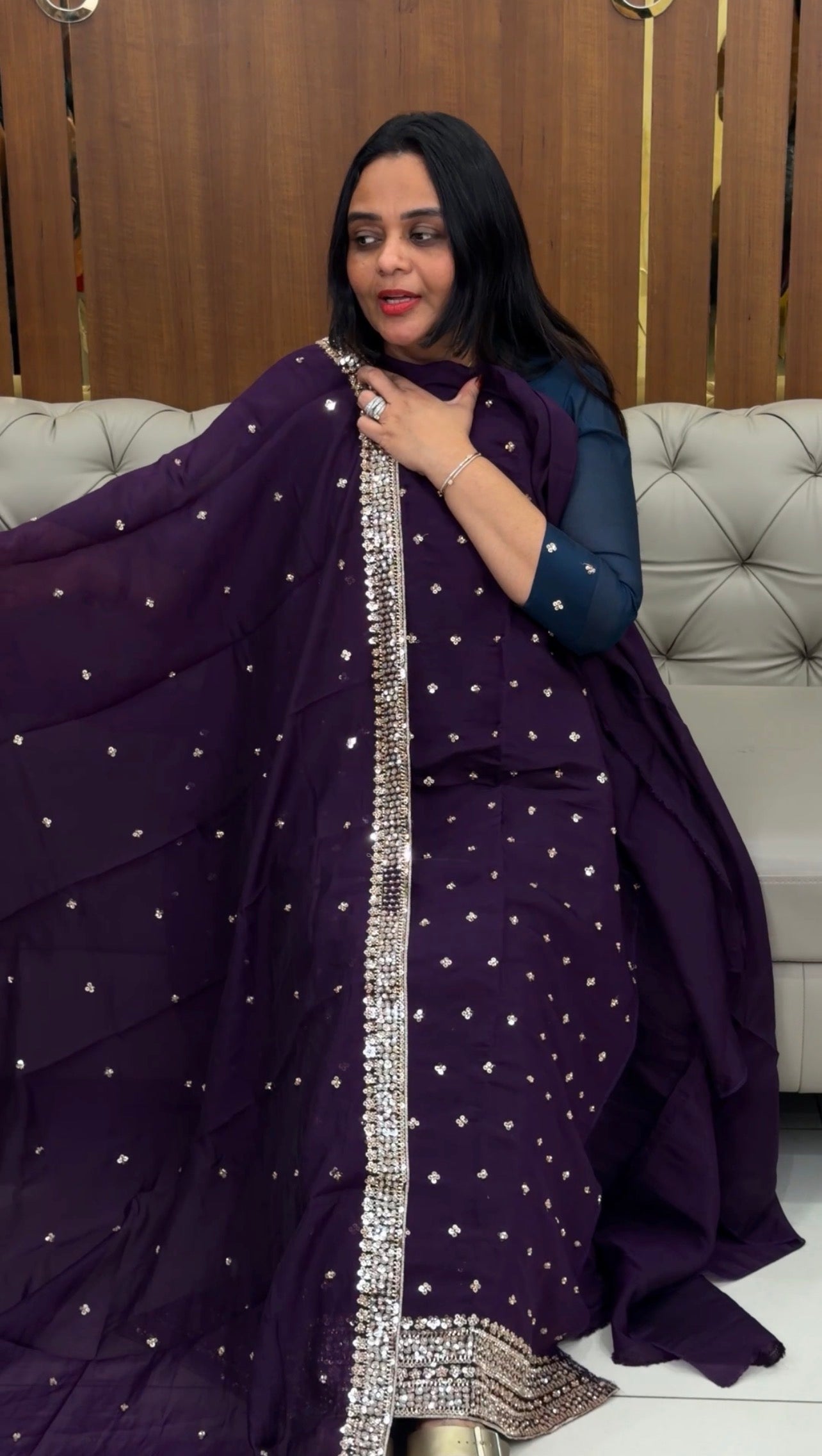 MUL CHANDERI UNSTITCHED SALWAR SUITS - IHA 33044