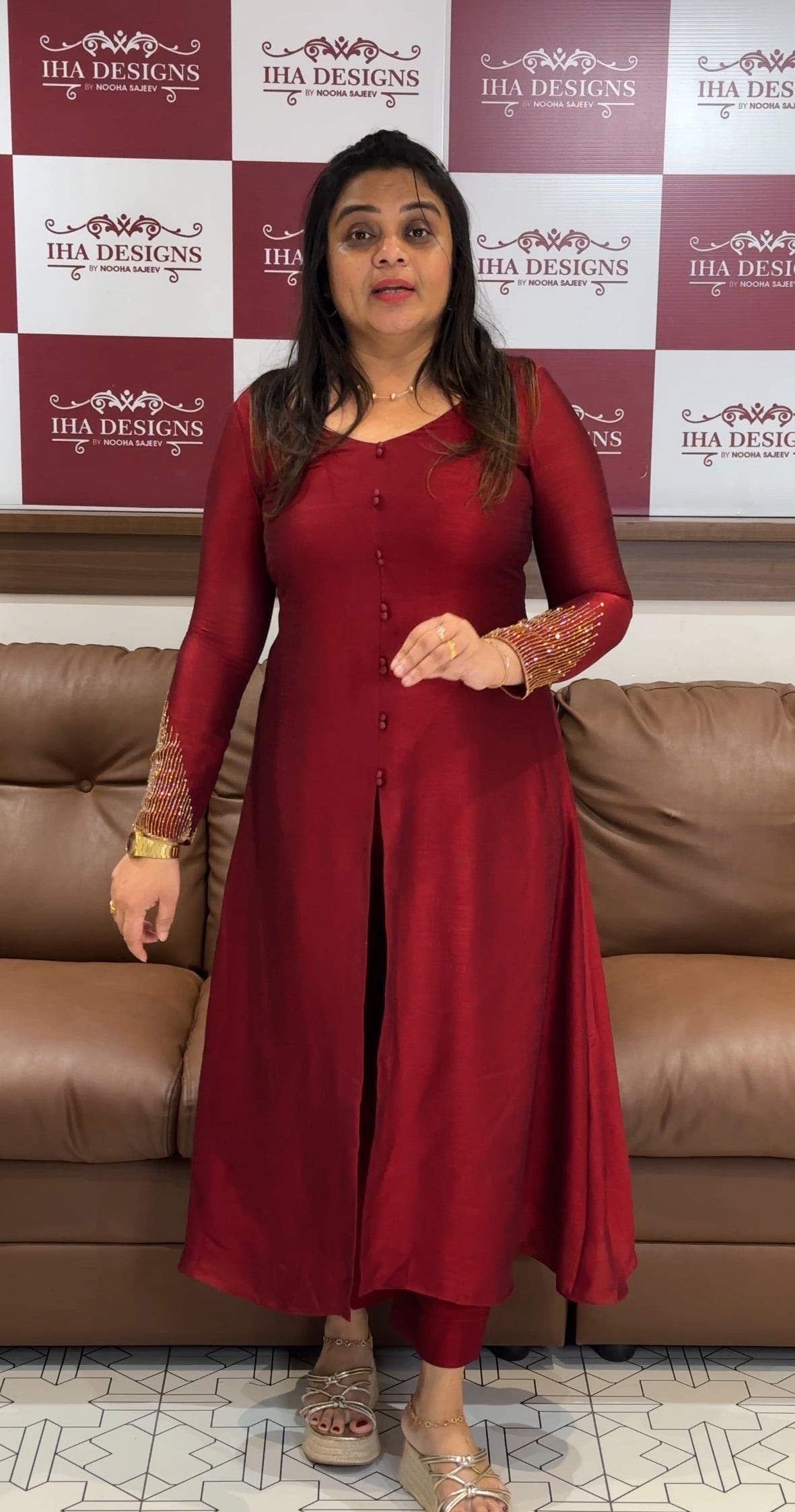 IHA'S IN-HOUSE SEMI RAW SILK TOP AND BOTTOM - IHA 29382