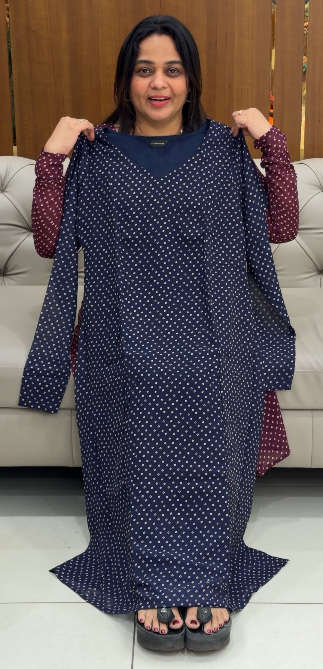 IHA'S IN-HOUSE GEORGETTE ALINE TOPS -IHA 28725