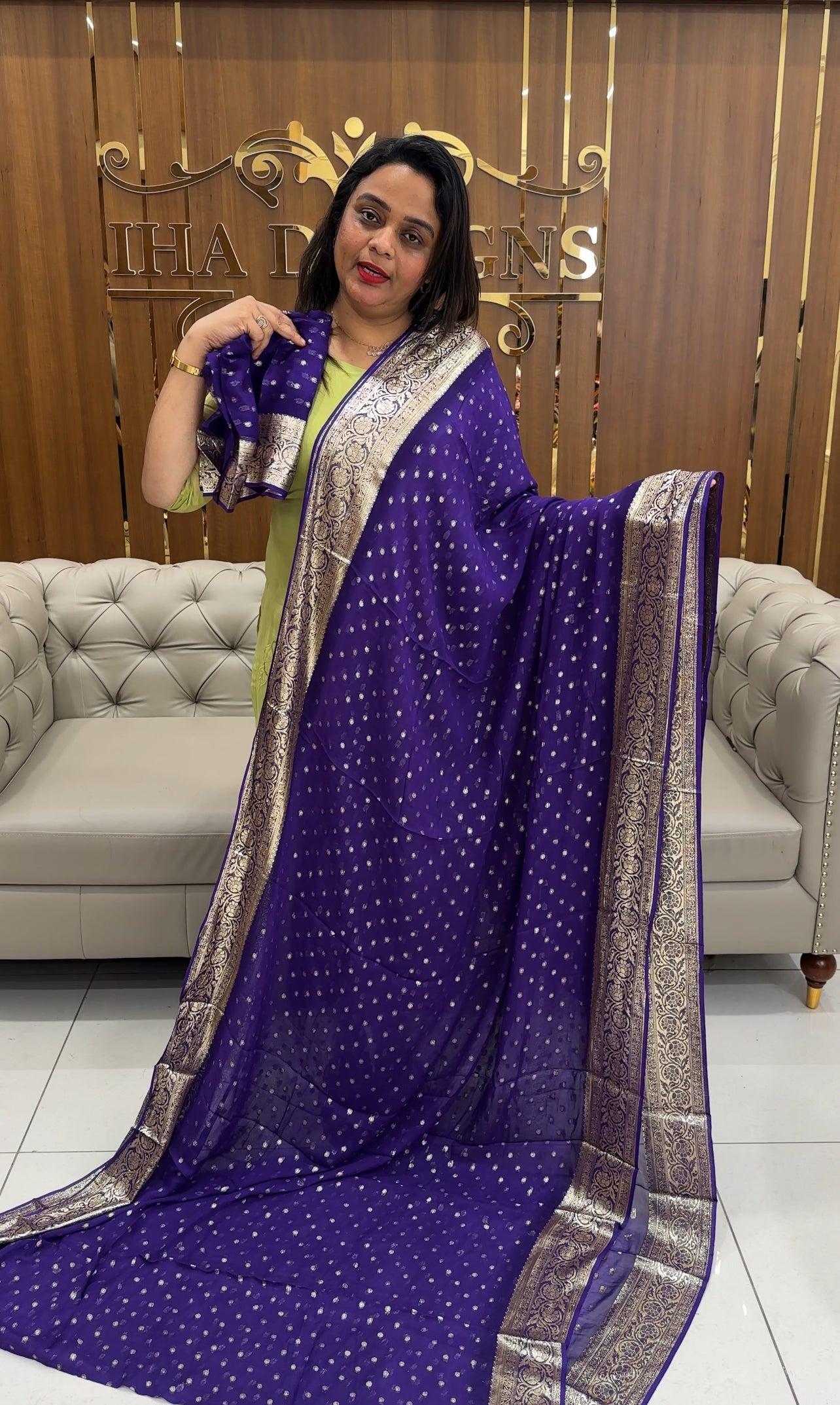 FORWARD GEORGETTE BANARASI SAREES - IHA 29298