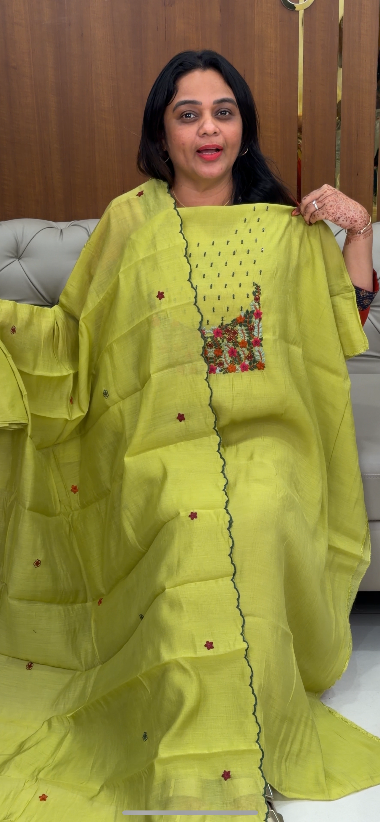MALAI CHANDERI UNSTITCHED SALWAR SUITS - IHA 33270