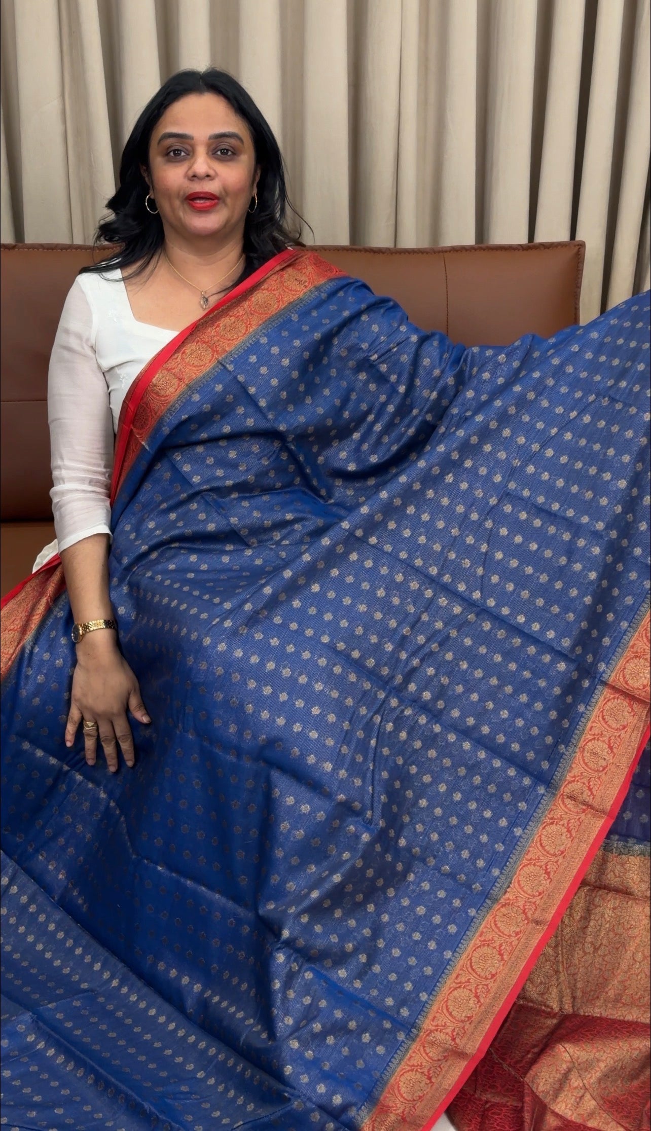 SEMI BANARASI SAREES - IHA 33350