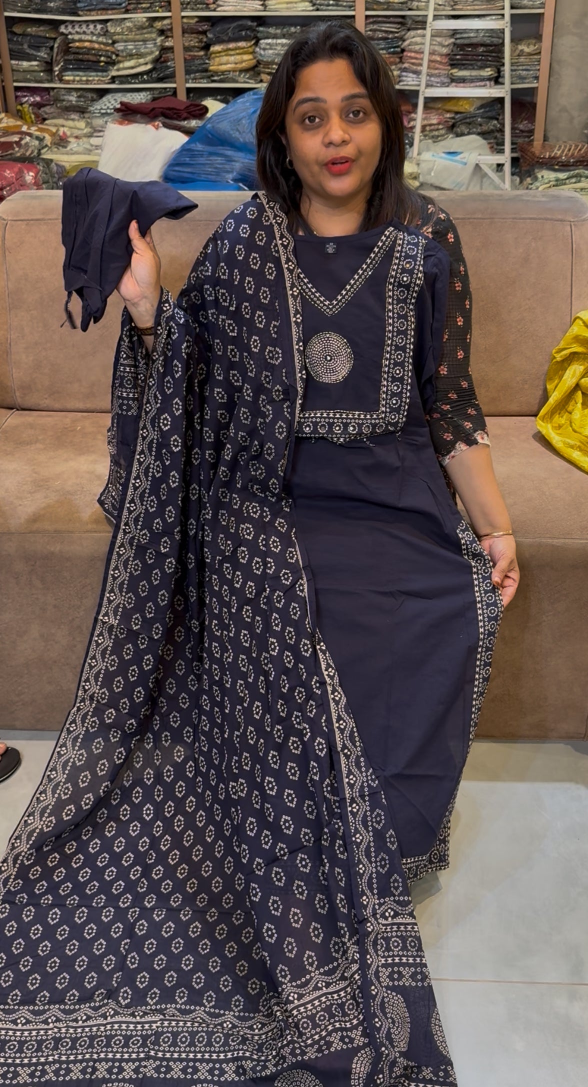COTTON TOP, BOTTOM AND DUPATTA - IHA 25259