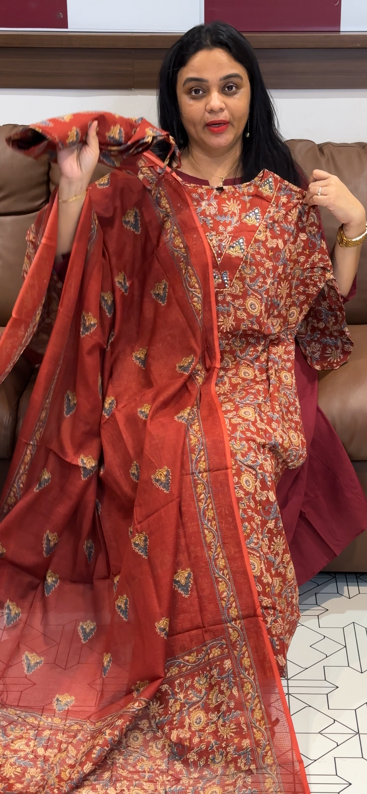 PRINTED TOP, BOTTOM AND DUPATTA - IHA 35511