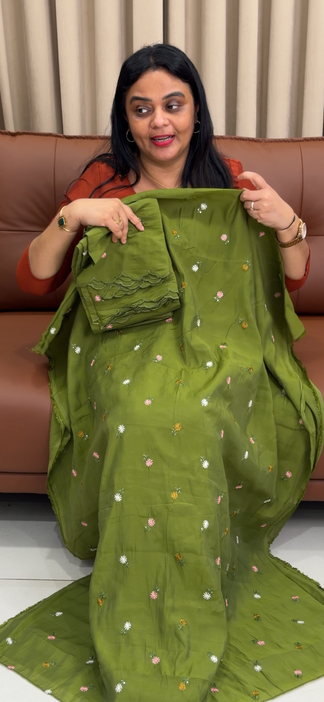 MALAI CHANDERI UNSTITCHED SALWAR SUITS - IHA  34316