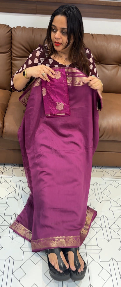 SEMI BANARASI SAREE - IHA 16337