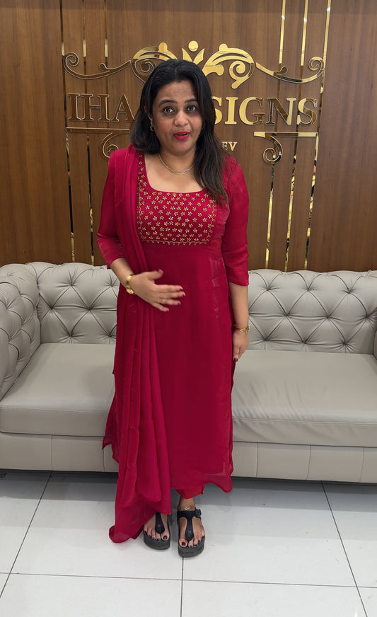 IHA'S IN-HOUSE HAND WORKED UNSTITCHED SALWAR SUITS - IHA 25705