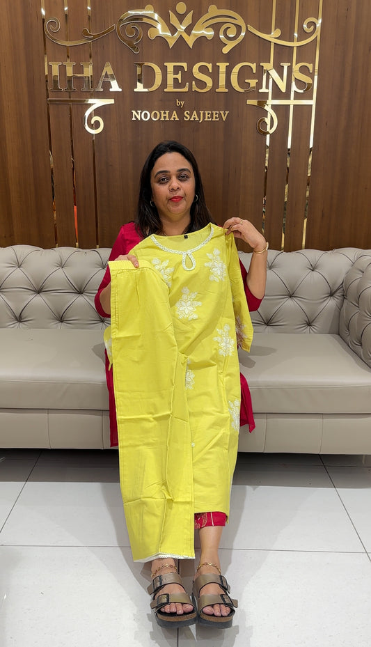 LUCKNOWI CHIKANKARI TOP AND BOTTON - IHA 23253