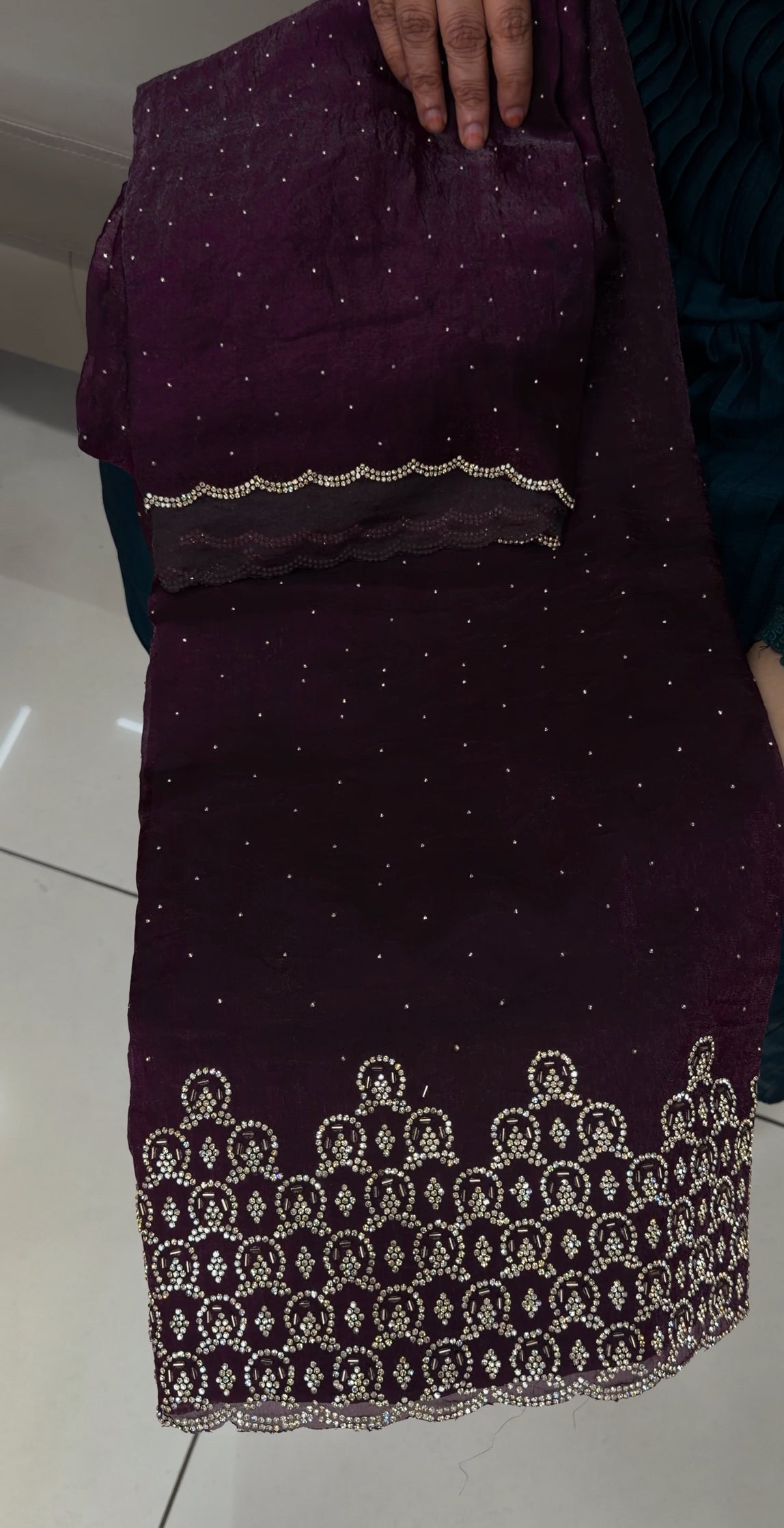 VELVET ORGANZA UNSTITCHED SALWAR SUITS - IHA 30680