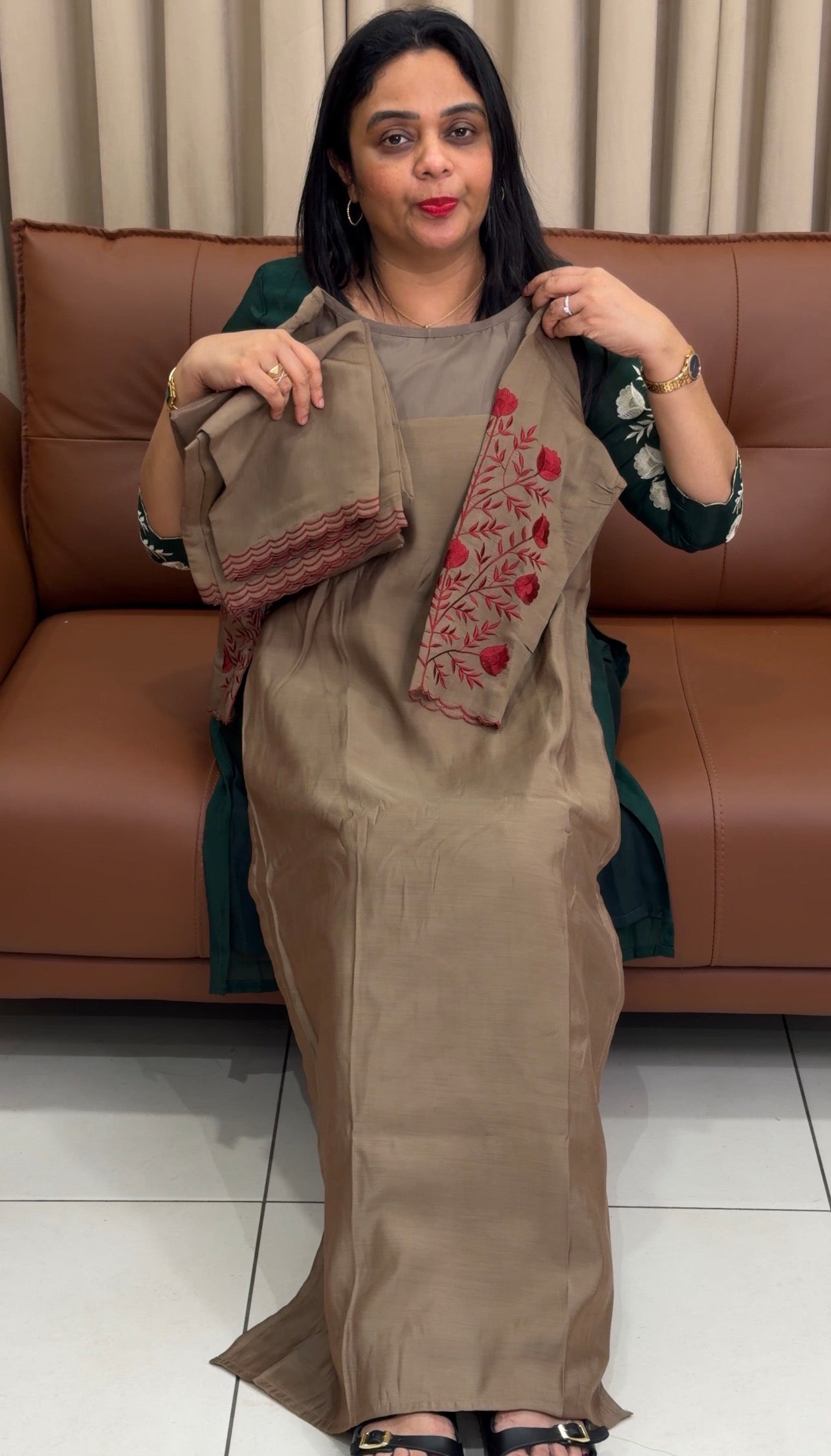 IHA'S IN-HOUSE MALAI CHANDERI TOP,BOTTOM AND DUPATTA - IHA 34059