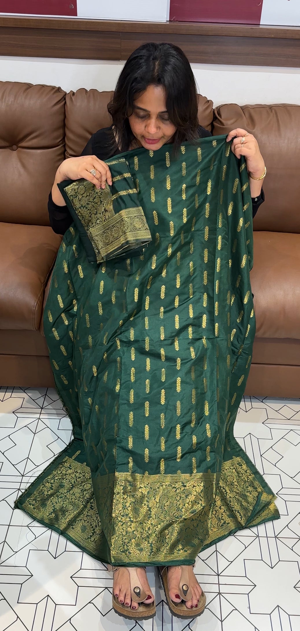 SEMI BANARASI UNSTITCHED SALWAR SUITS - IHA 26181