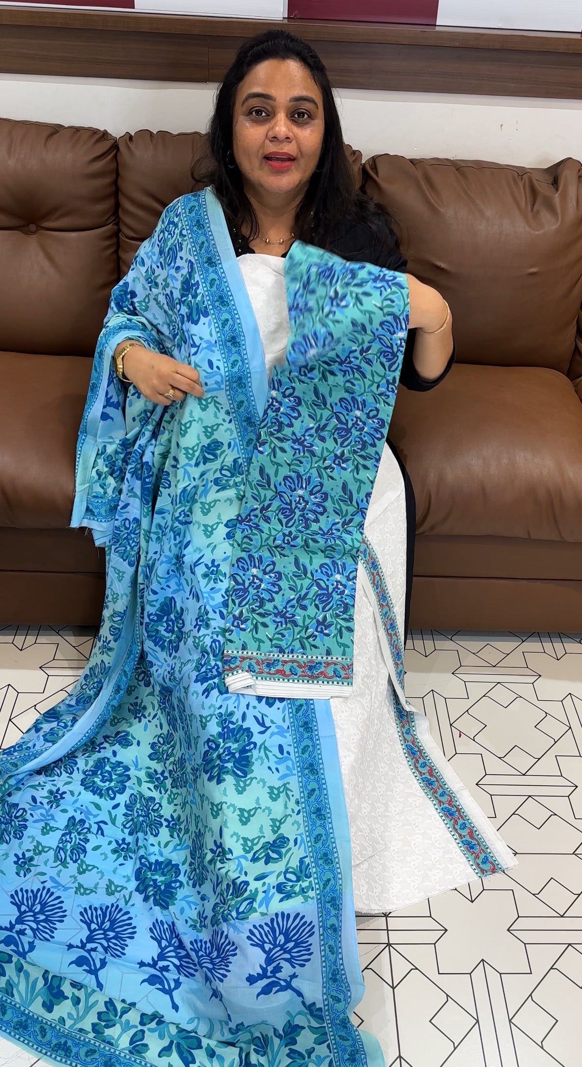 COTTON UNSTITCHED SALWAR SUITS - IHA 27981