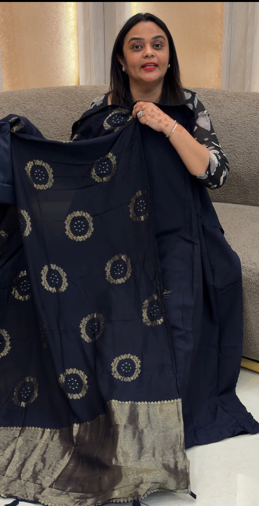 MALAI CHANDERI UNSTITCHED SALWAR SUITS - IHA 31823