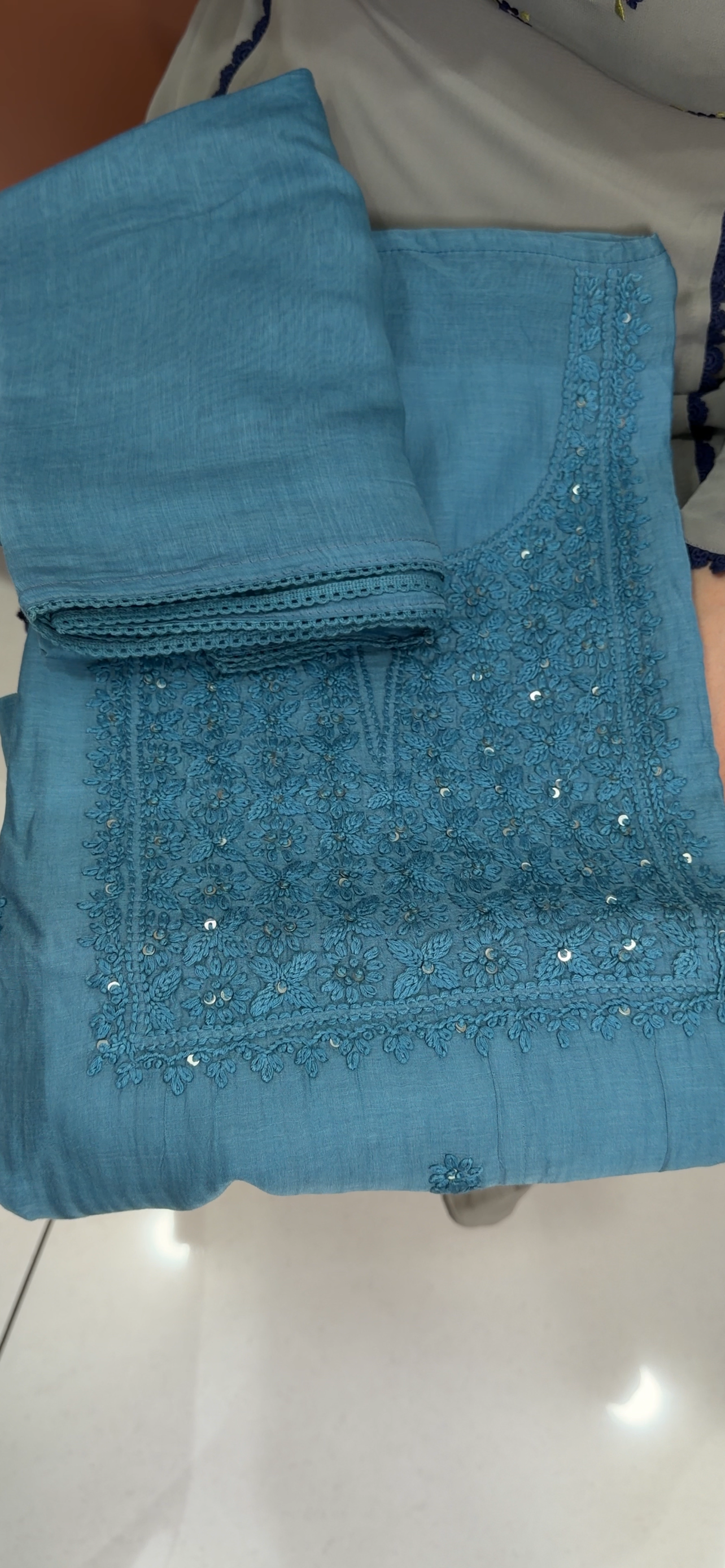 MALAI CHANDERI UNSTITCHED SALWAR SUITS - IHA 33997