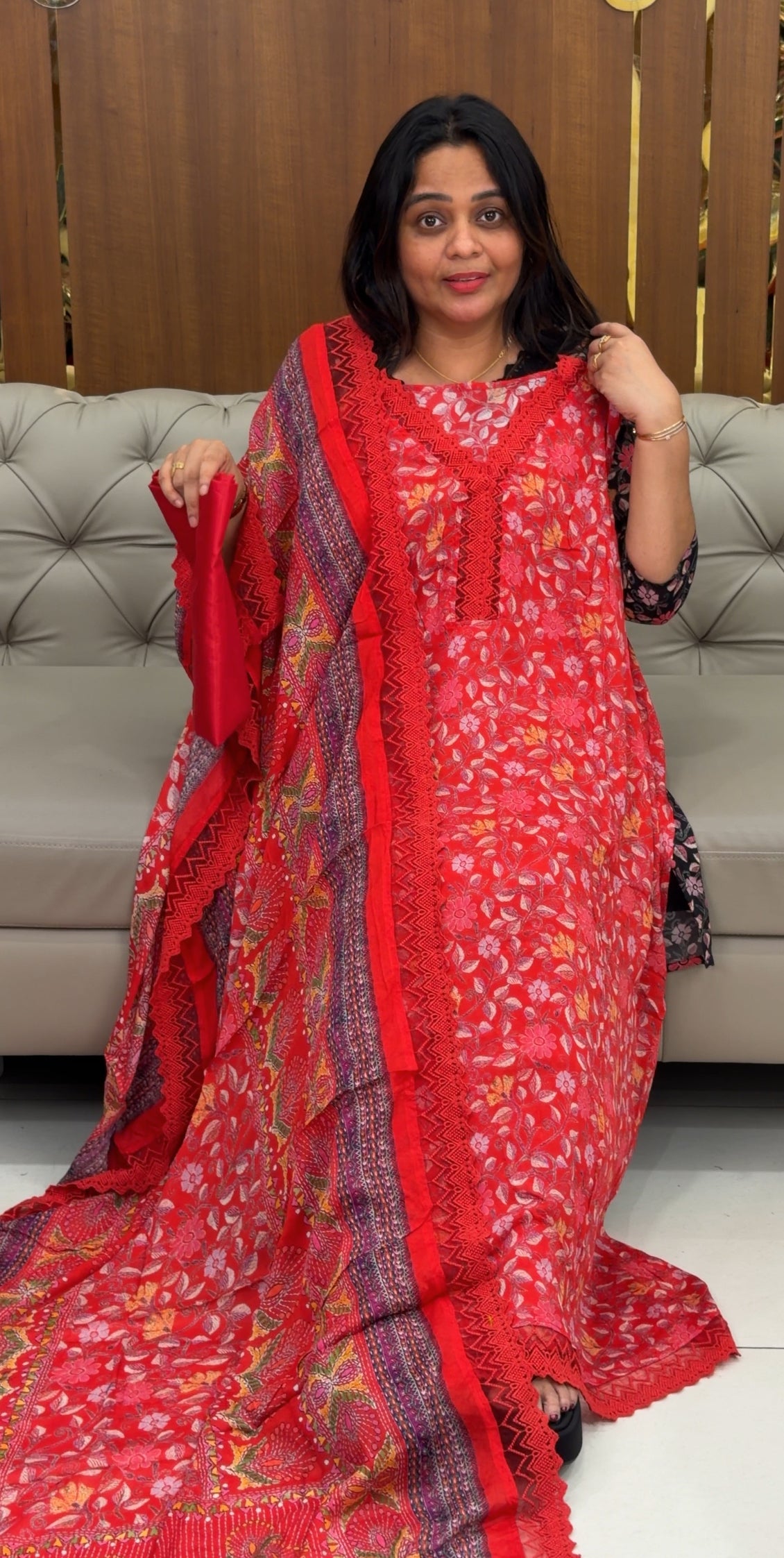 PRINTED CHIFFON UNSTITCHED SALWAR SUITS - IHA 29149