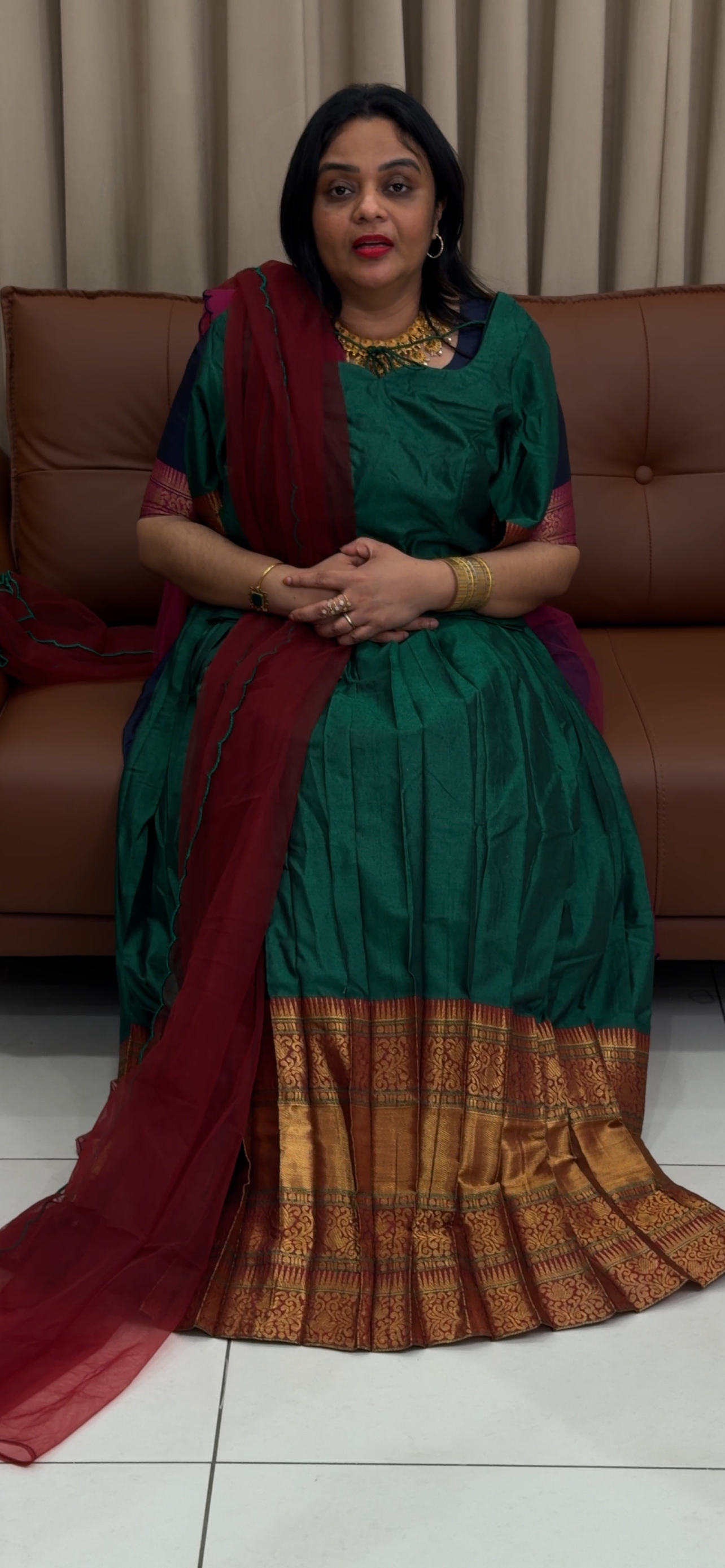 IHA'S IN-HOUSE HANDLOOM CROP TOP AND SKIRT - IHA 34024
