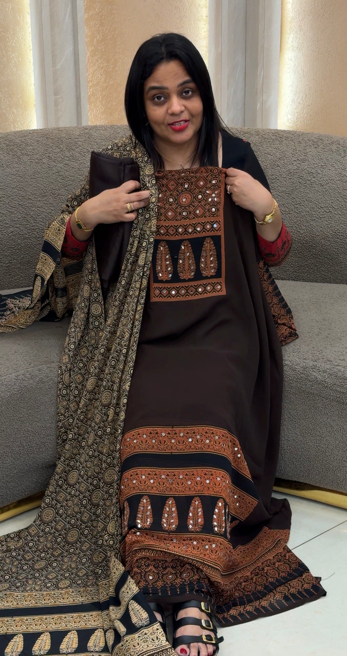 FAUX GEORGETTE UNSTITCHED SALWAR SUITS - IHA 34359