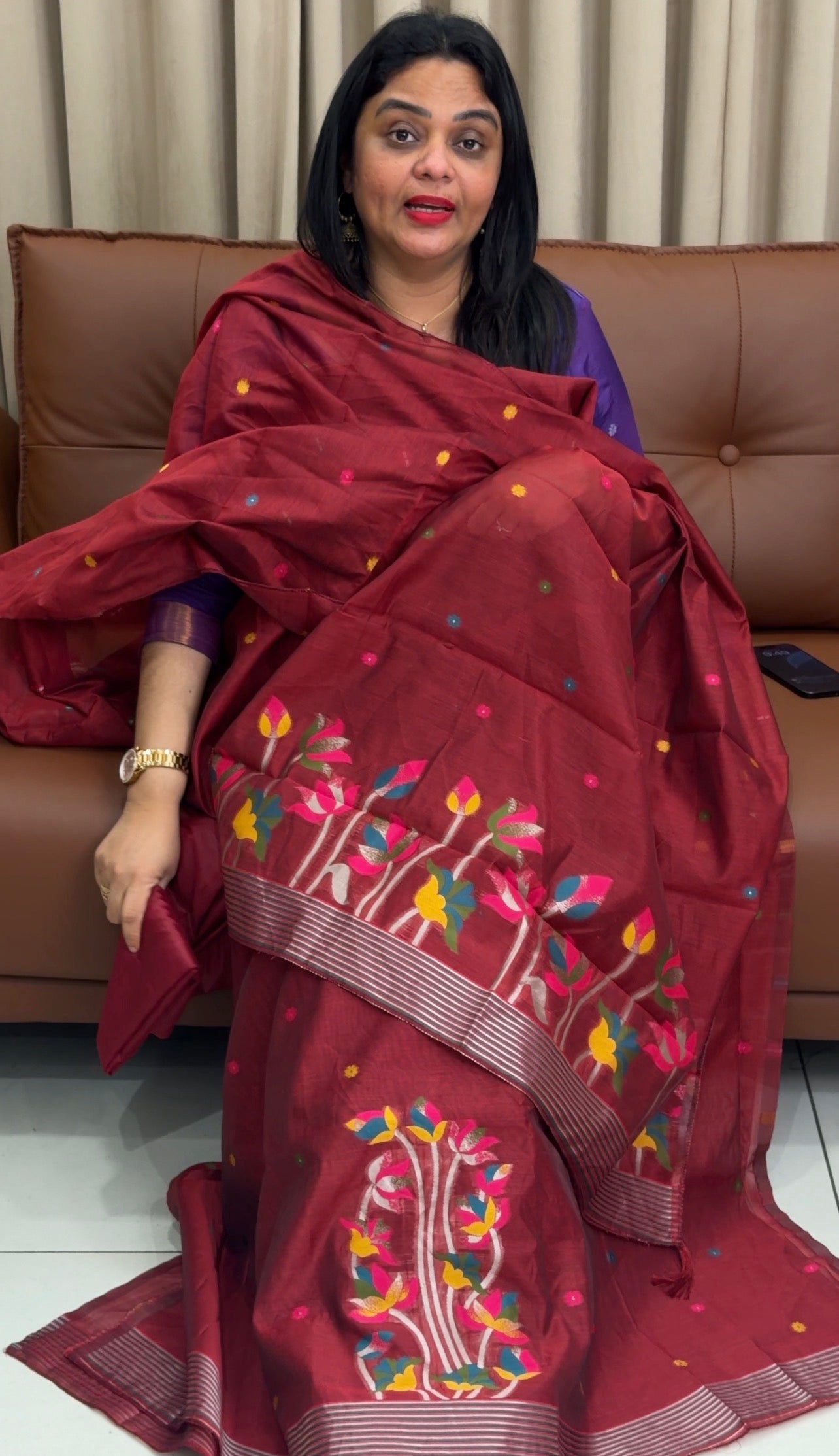 JAMDANI UNSTITCHED SALWAR SUITS - IHA 33978