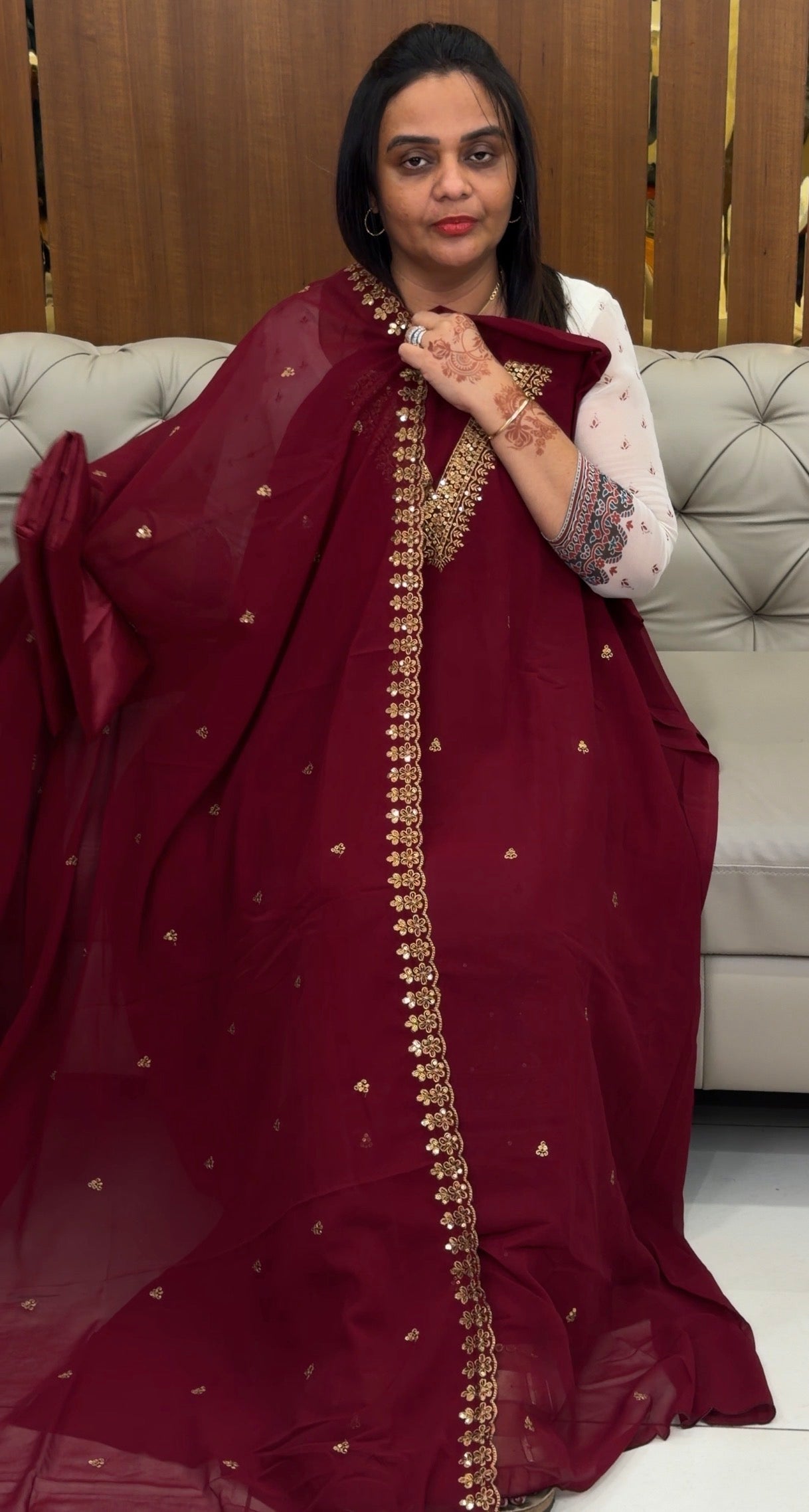 FAUX GEORGETTE UNSTITCHED SALWAR SUITS - IHA 31418