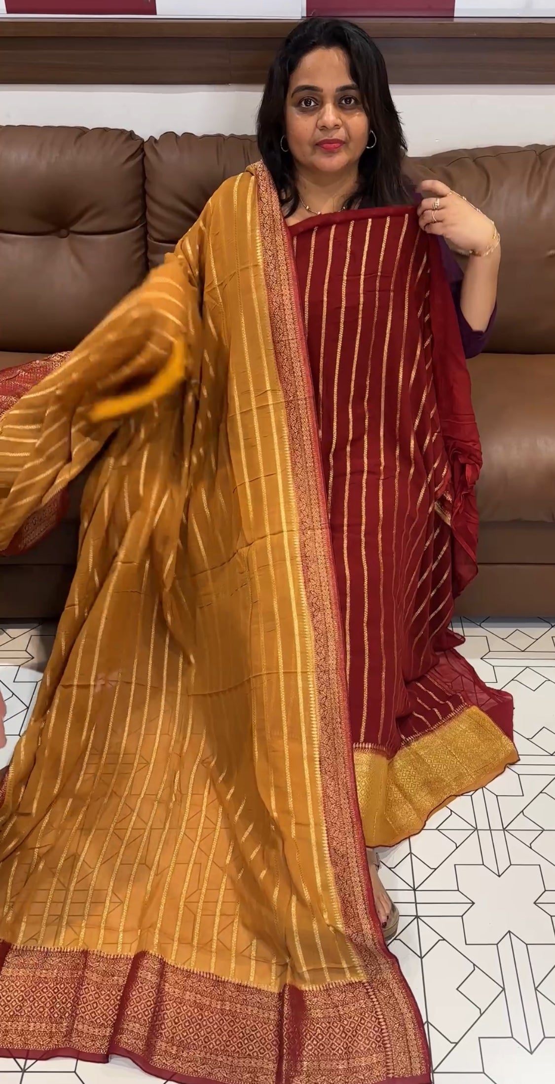 GEORGETTE BANARASI UNSTITCHED SALWAR SUITS -  IHA 26329