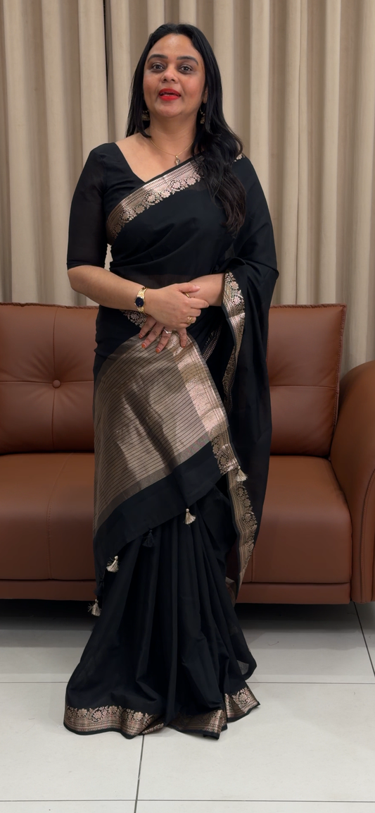 MUL CHANDERI SAREES - IHA 33566