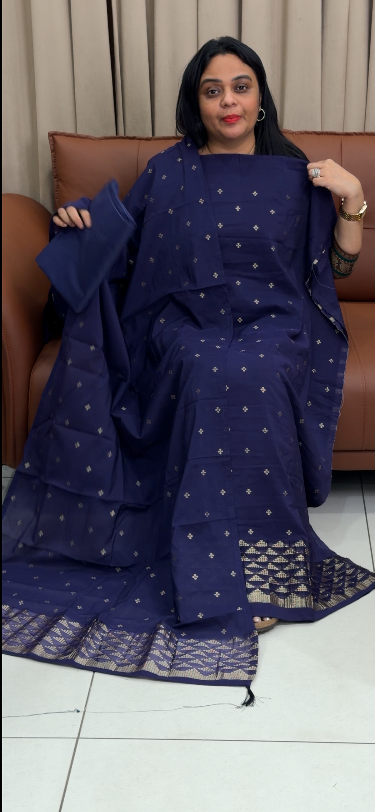 MUL CHANDERI UNSTITCHED SALWAR SUITS - IHA 35749