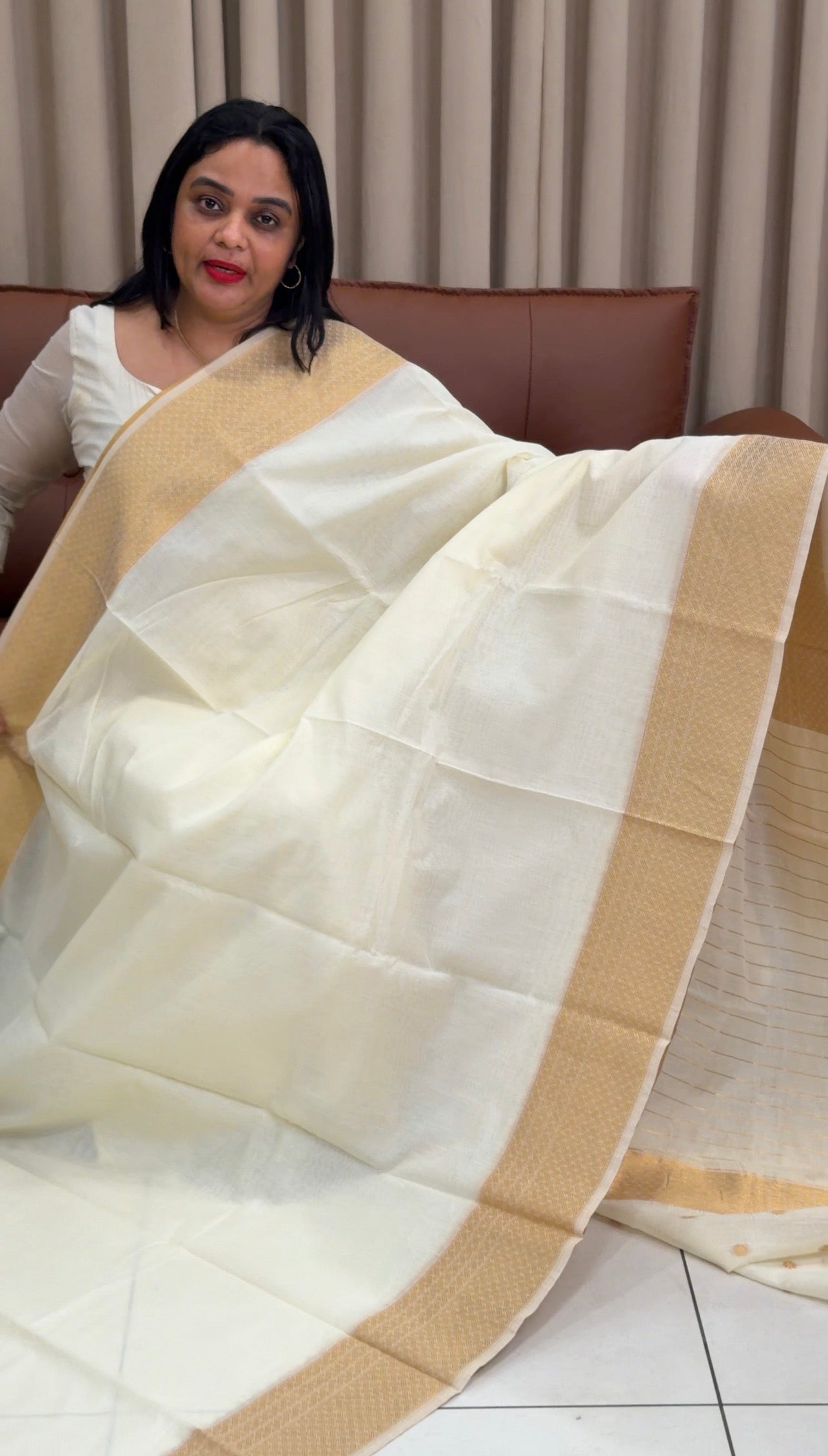 MALAI CHANDERI SAREES - IHA 33938