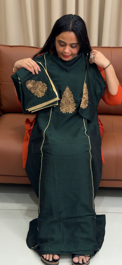 SEMI RAW TOP, BOTTOM AND DUPATTA - IHA 35220