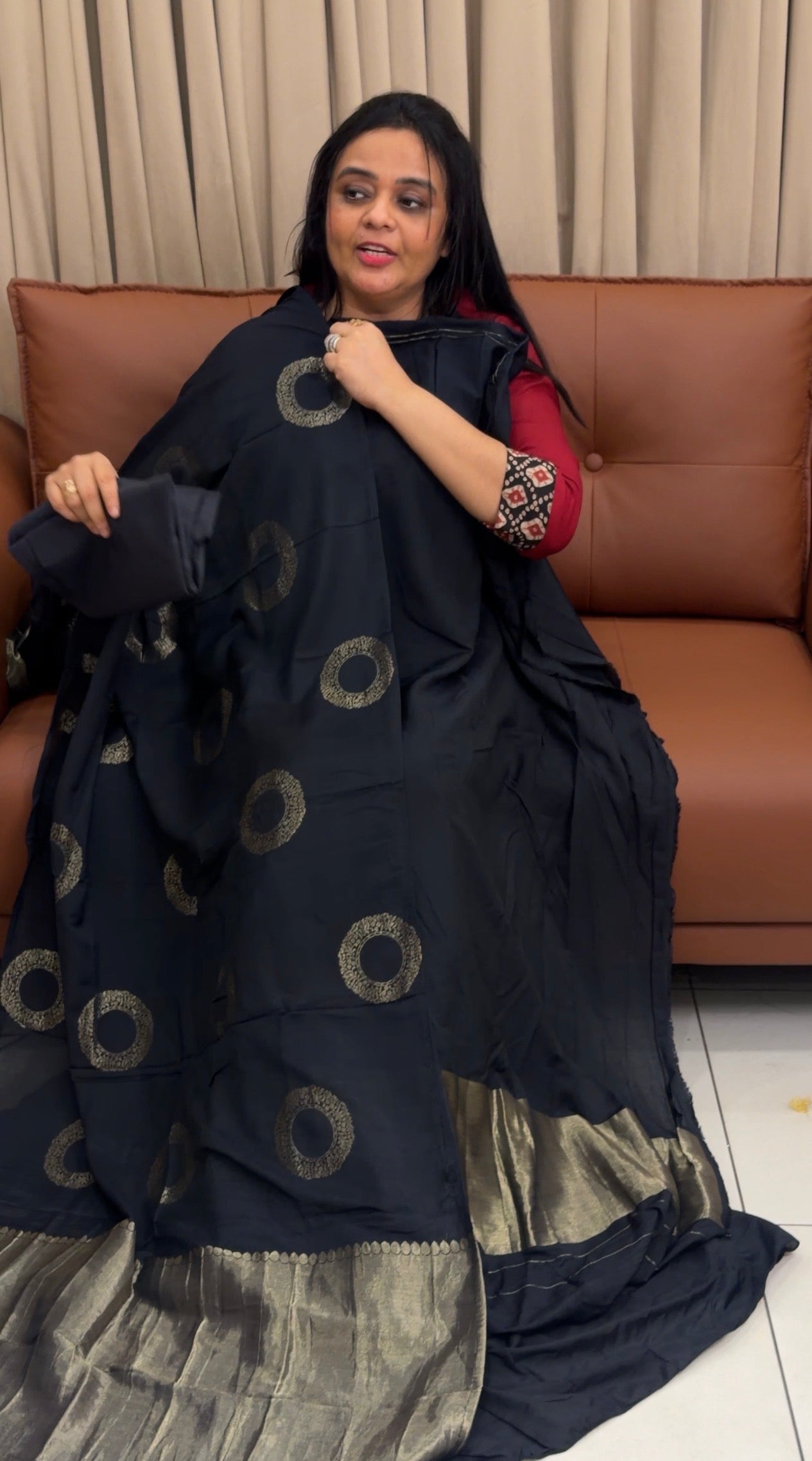 MALAI CHANDERI UNSTITCHED SALWARSUITS - IHA 34969