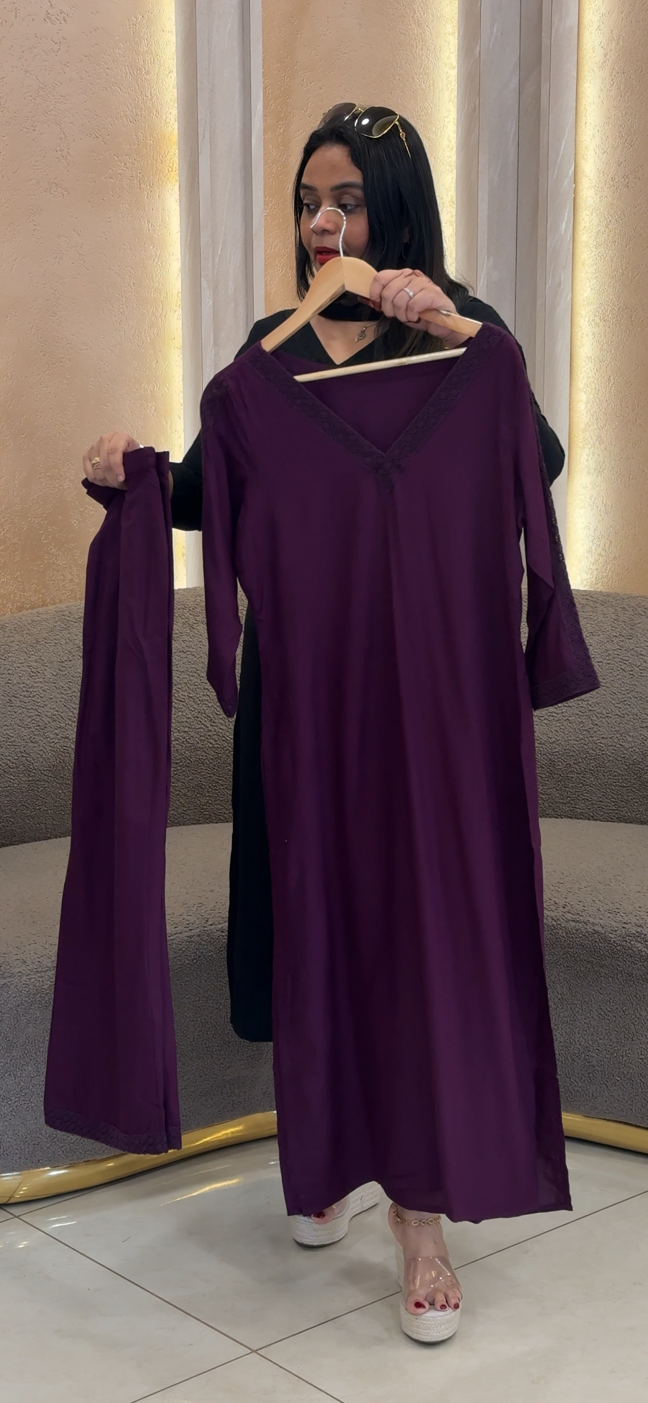IHA'S IN-HOUSE RAYON TOP, BOTTOM AND DUPATTA - IHA 32991